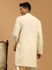 Men's Cream Viscose Kurta