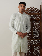 Men's Green Georgette Kurta