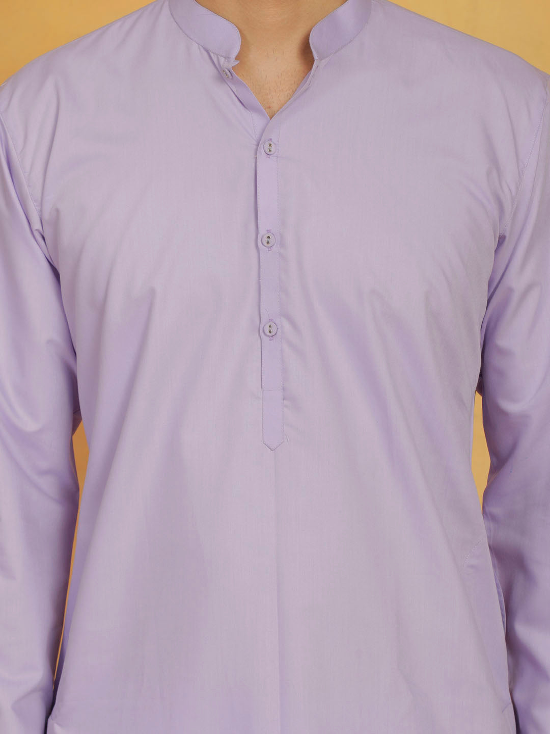 Men's Lavender Cotton Silk Kurta And Pyjama Set