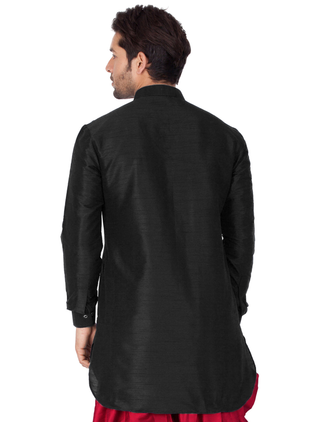 Men's Black Silk Blend Kurta