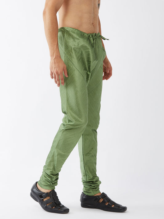 Men's Light Green Silk Blend Pyjama