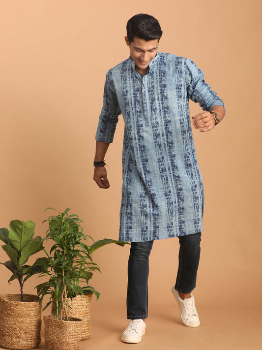 Men's Indigo Blue Cotton Kurta