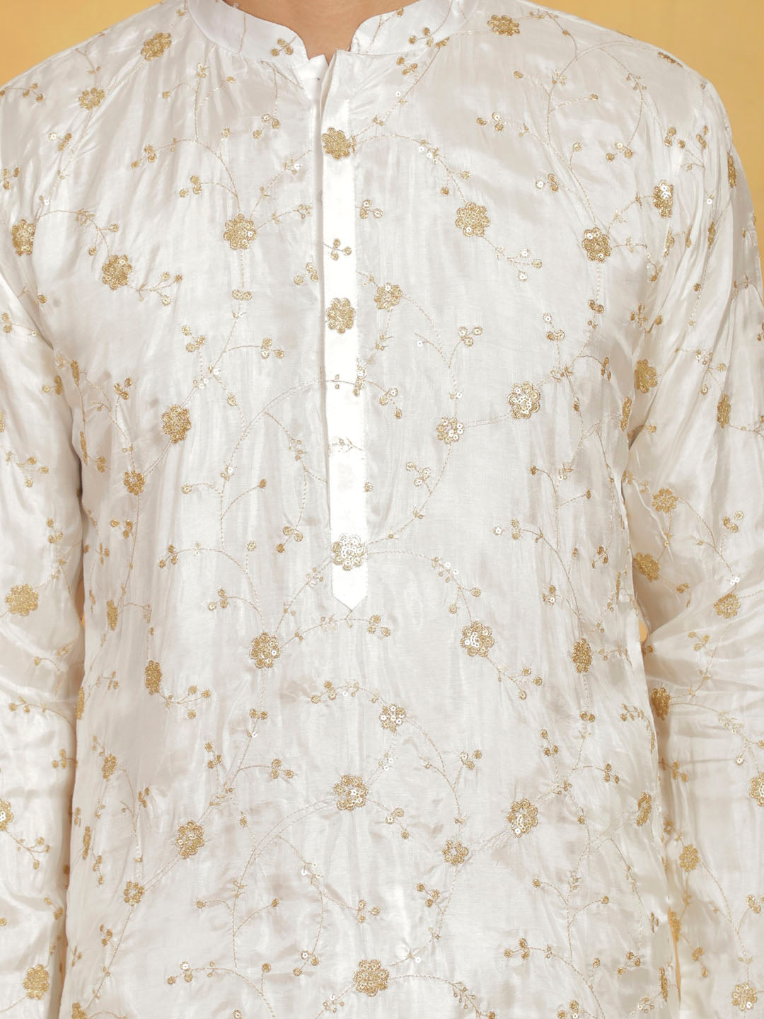 Men's White Viscose Kurta