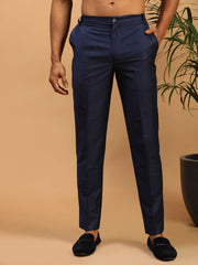 Men's Navy Blue Viscose Pant Style Pyjama