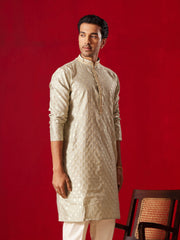 Men's Green Silk Blend Kurta