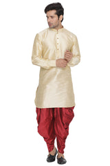 Men's Gold Silk Blend Kurta