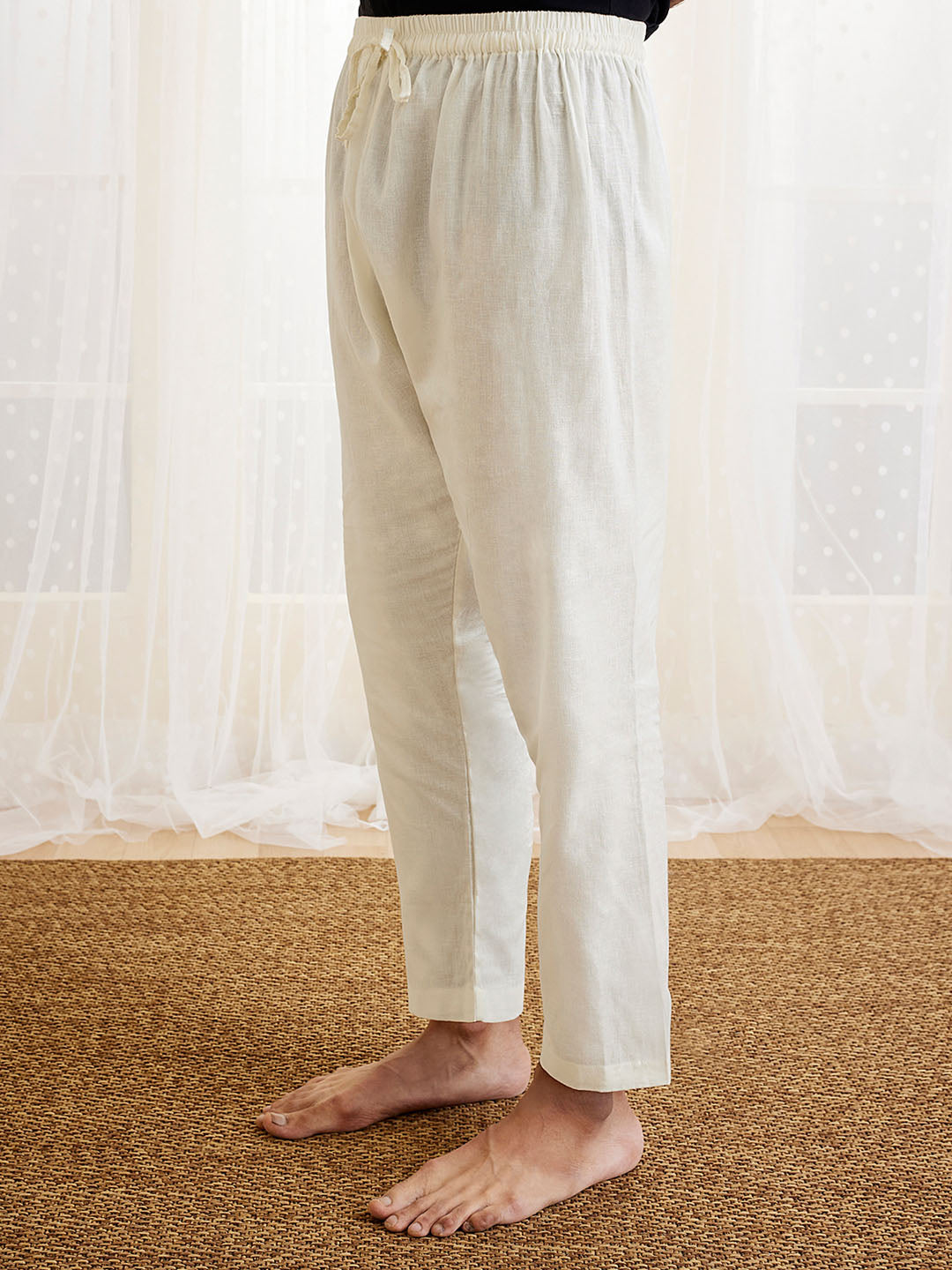 Men's White Cotton Pyjama