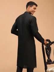 Men's Black Viscose Kurta