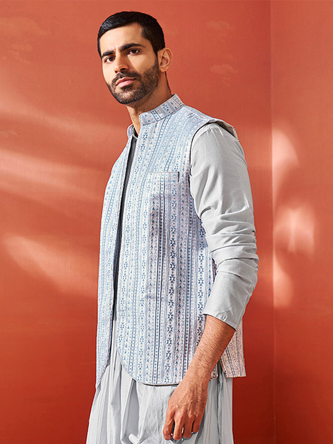 Men's Aqua - Nehru Jacket