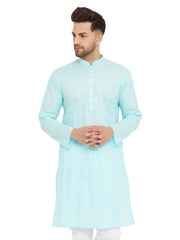 Men's Aqua Cotton Kurta