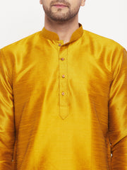 Men's Gold Silk Blend Kurta