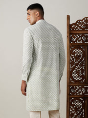 Men's Green Georgette Kurta