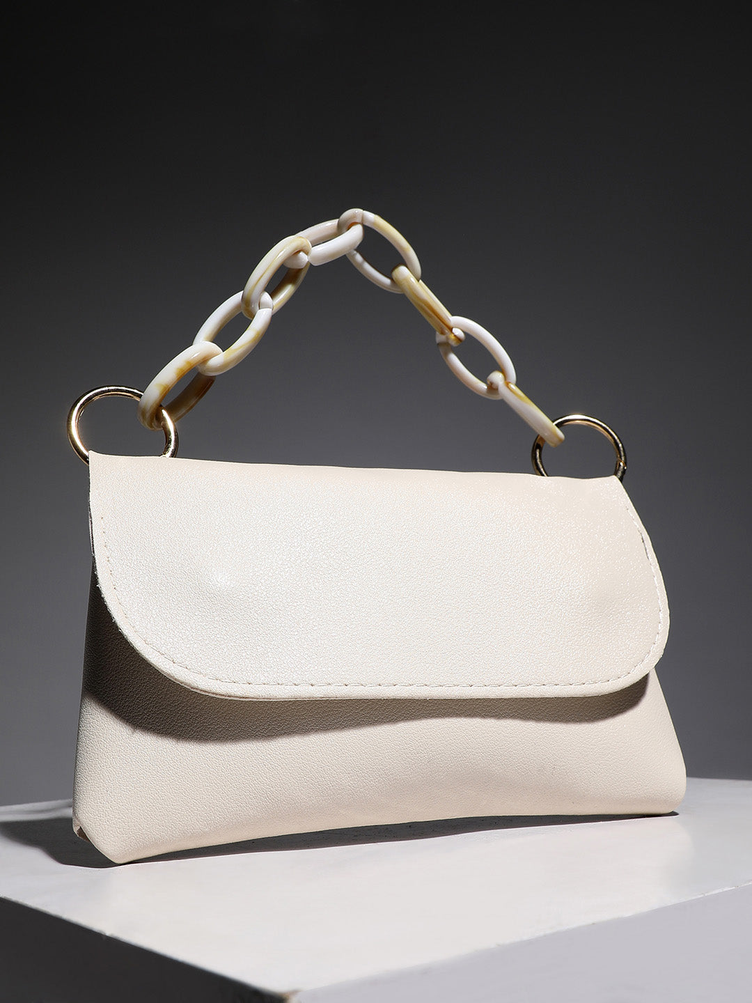 Women's The Chainlink Flap Sling Bag - Ivory White