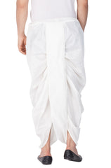 Men's White Silk Blend Dhoti