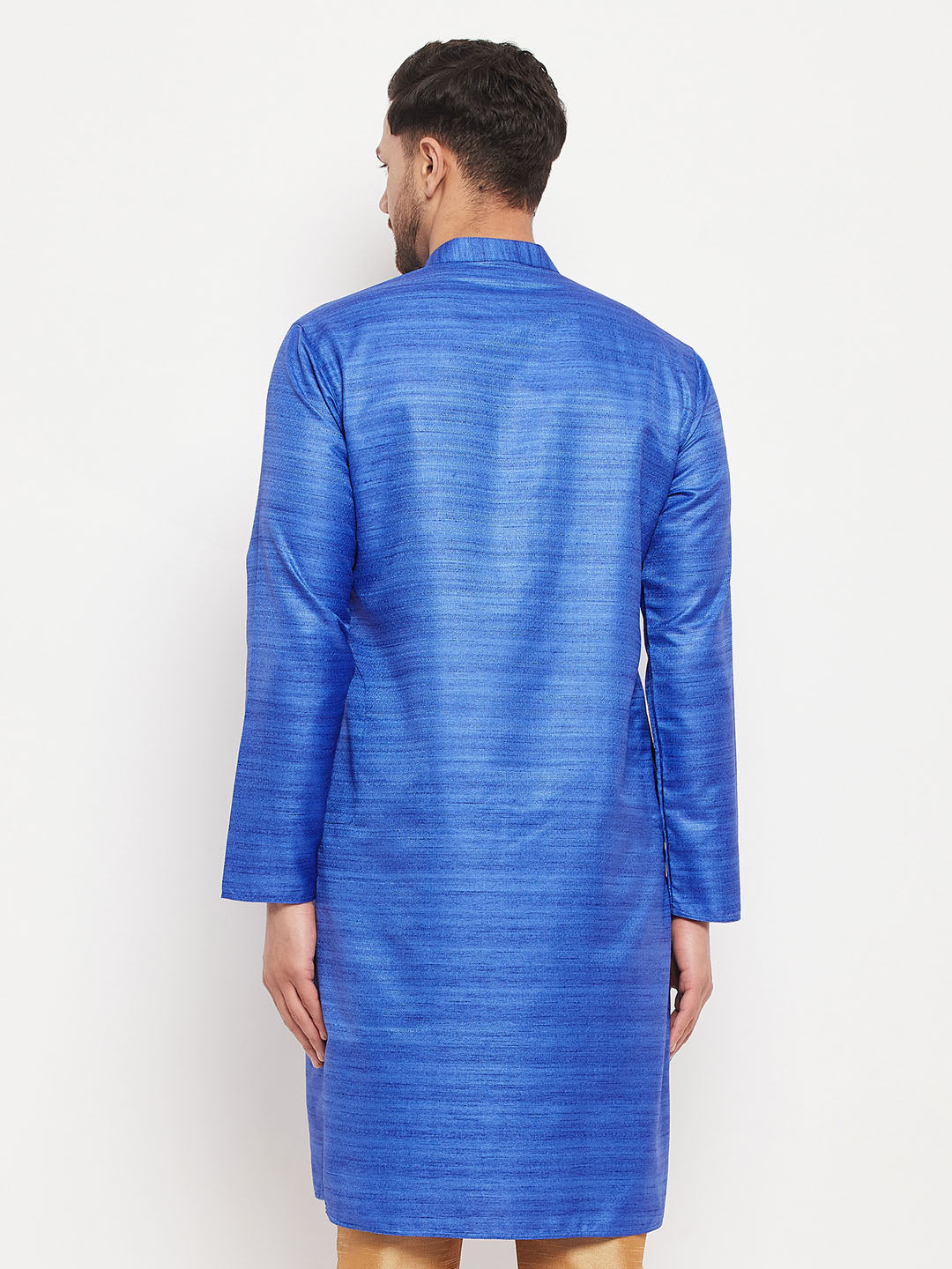 Men's Blue Silk Blend Kurta