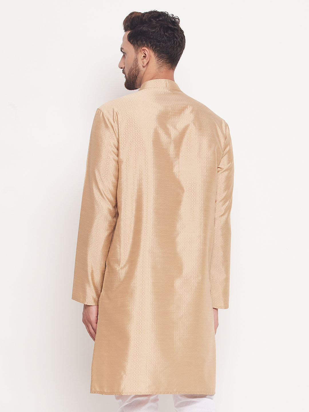 Men Beige Silk Blend Kurta