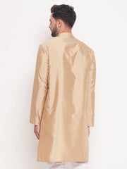 Men Beige Silk Blend Kurta