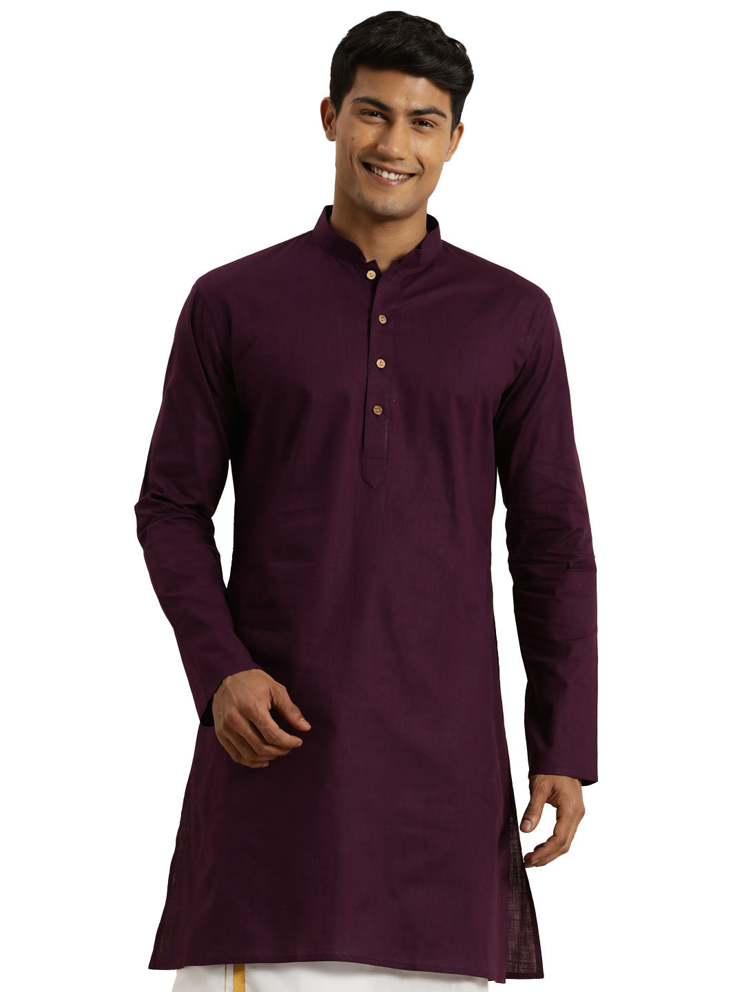 Men's Purpe Cotton Kurta