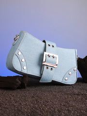 Women's The Denim Shoulder Bag - Light Blue