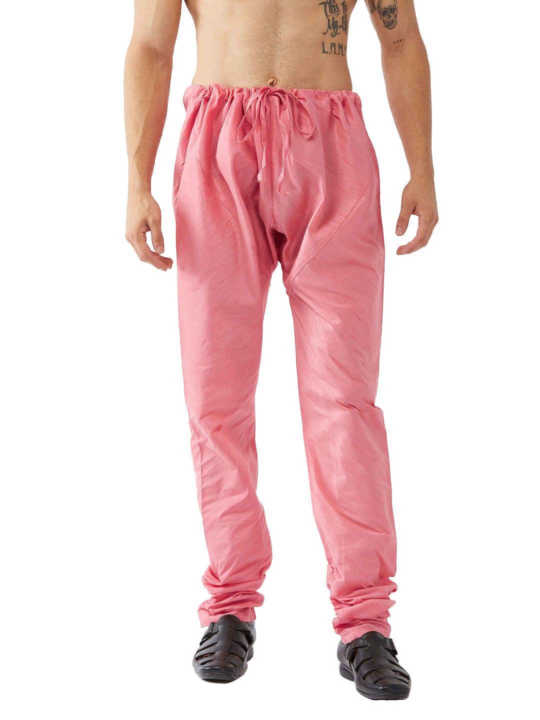 Men's Pink Silk Blend Pyjama