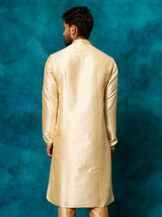 Men's Gold Silk Blend Kurta