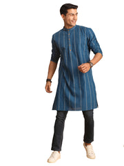 Men's Indigo Blue Cotton Kurta