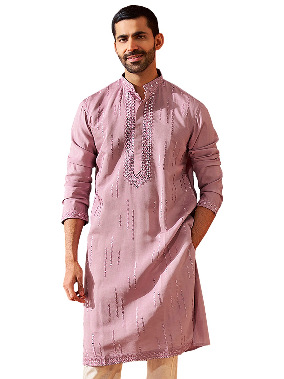 Men's Onion Chanderi Kurta