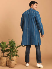 Men's Indigo Blue Cotton Kurta