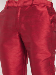 Men's Maroon Silk Blend Pant Style Pyjama