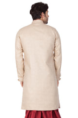 Men's Beige Cotton Blend Sherwani Only Top