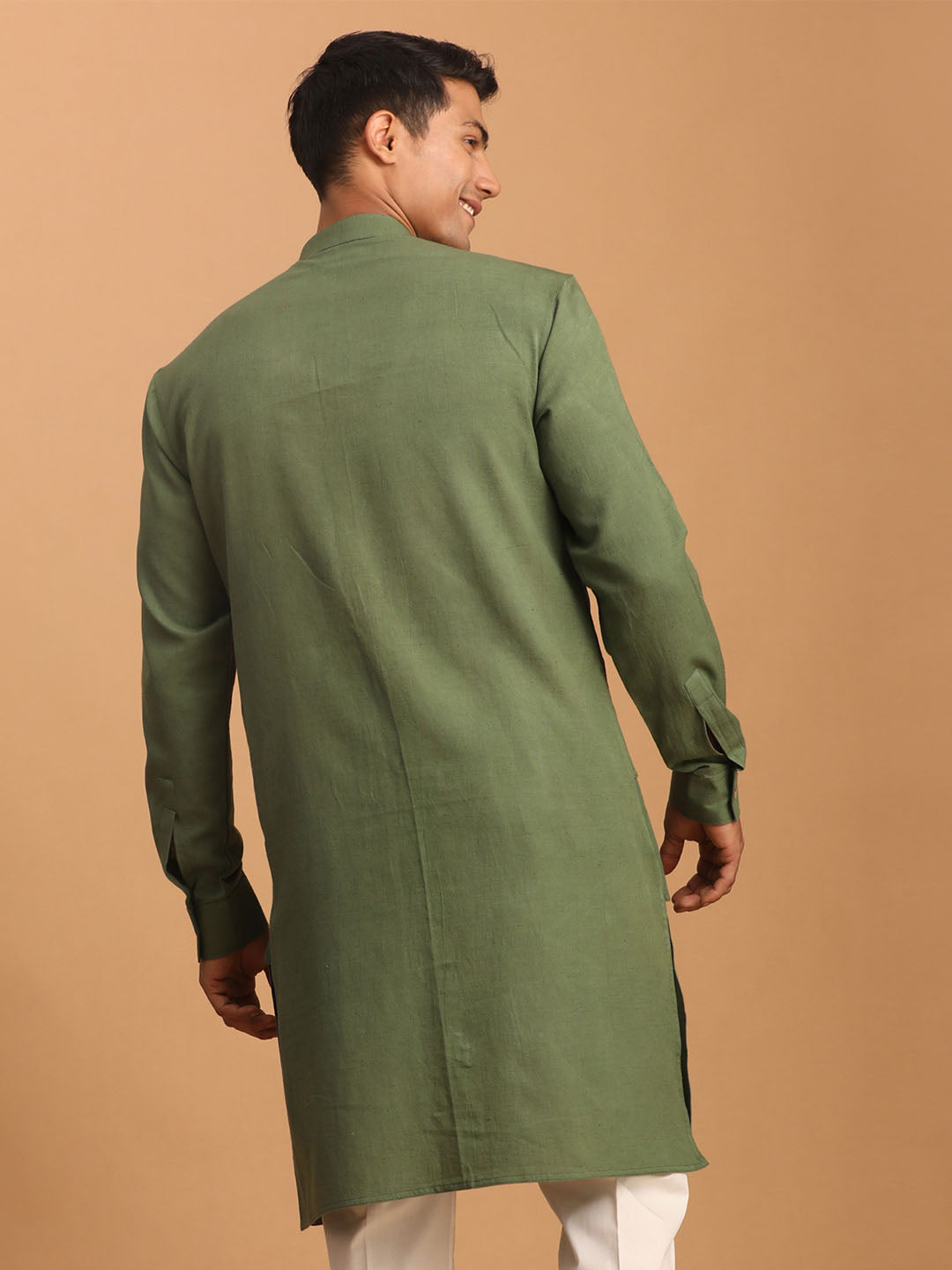 Men's Green Cotton Kurta