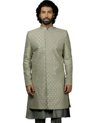 Men's Green Silk Blend Sherwani Only Top