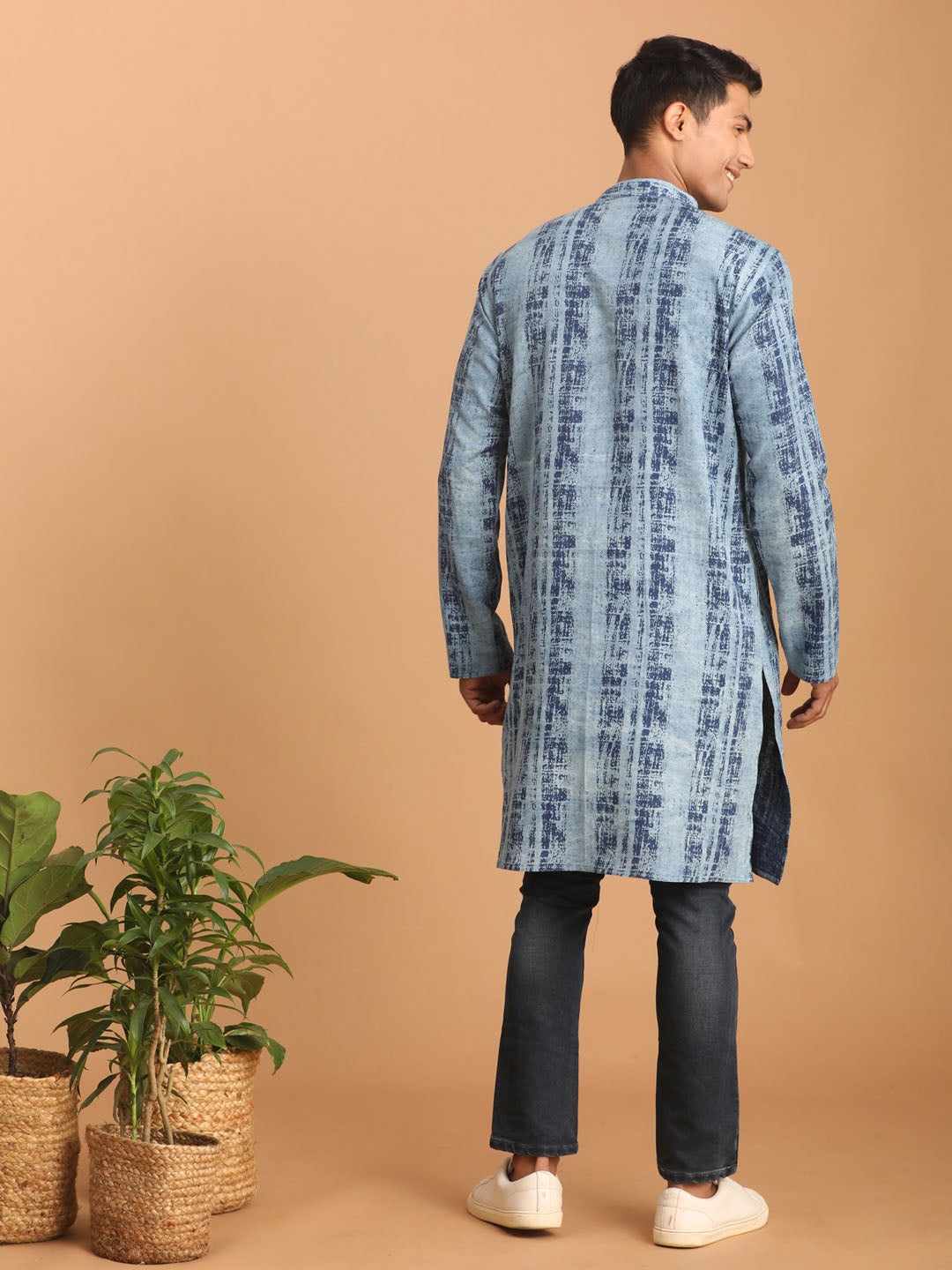 Men's Indigo Blue Cotton Kurta