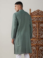 Men's Green Cotton Kurta