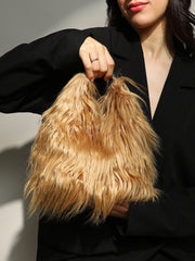 Women's The Fur Hobo Bag - Beige