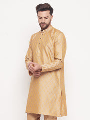 Men Beige Silk Blend Kurta