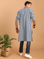 Men's Indigo Blue Cotton Kurta