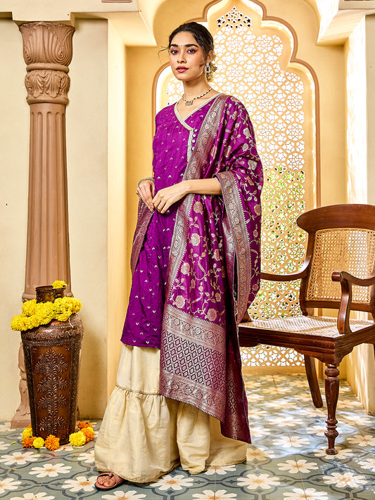 Women's Purple Kurta Set