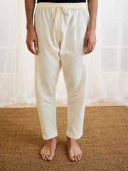 Men's White Cotton Pyjama