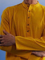 Men's Mustard Pure Cotton Kurta