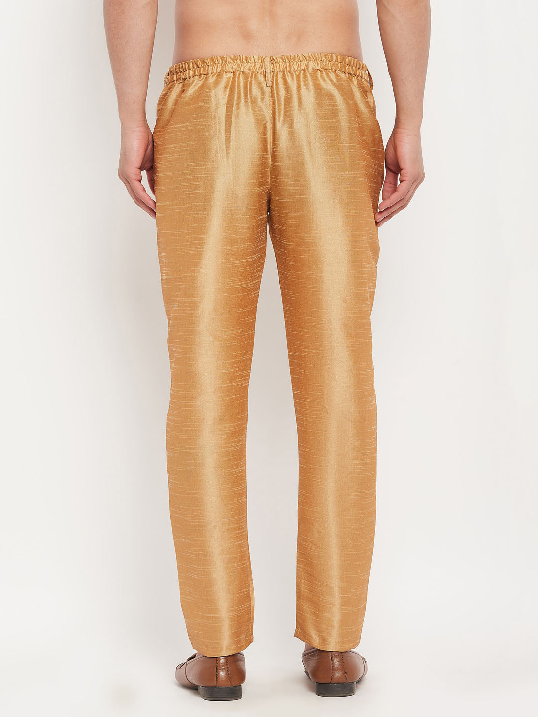 Men's Rose Gold Silk Blend Pant Style Pyjama