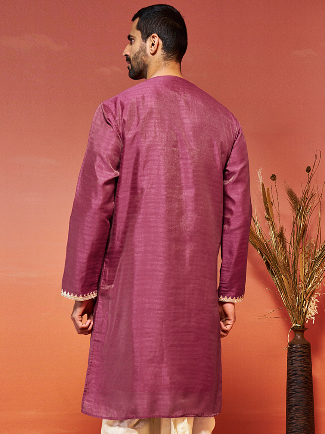 Men's Onion Silk Blend Kurta