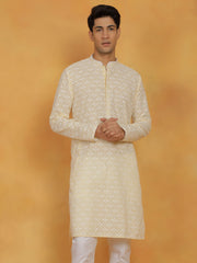 Men's Yellow Cotton Kurta