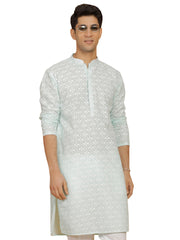 Men's Green Cotton Kurta