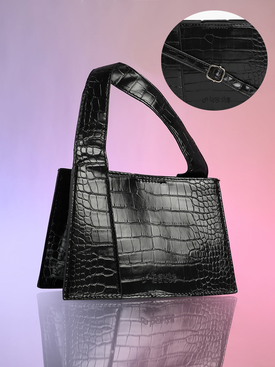 Women's The Frivola Croc Hand Bag - Onyx Black