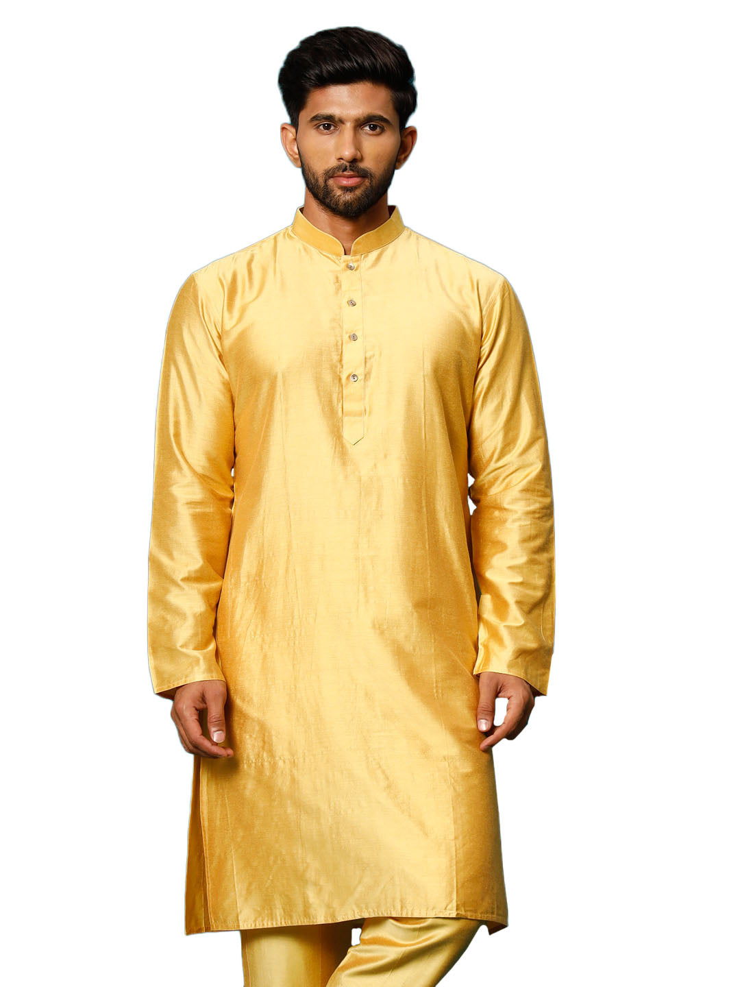 Men's Mustard Viscose Kurta