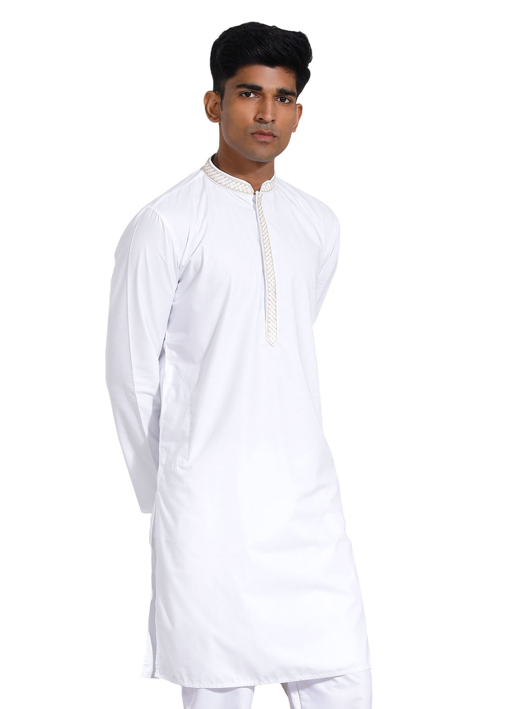 Men's White Cotton Kurta