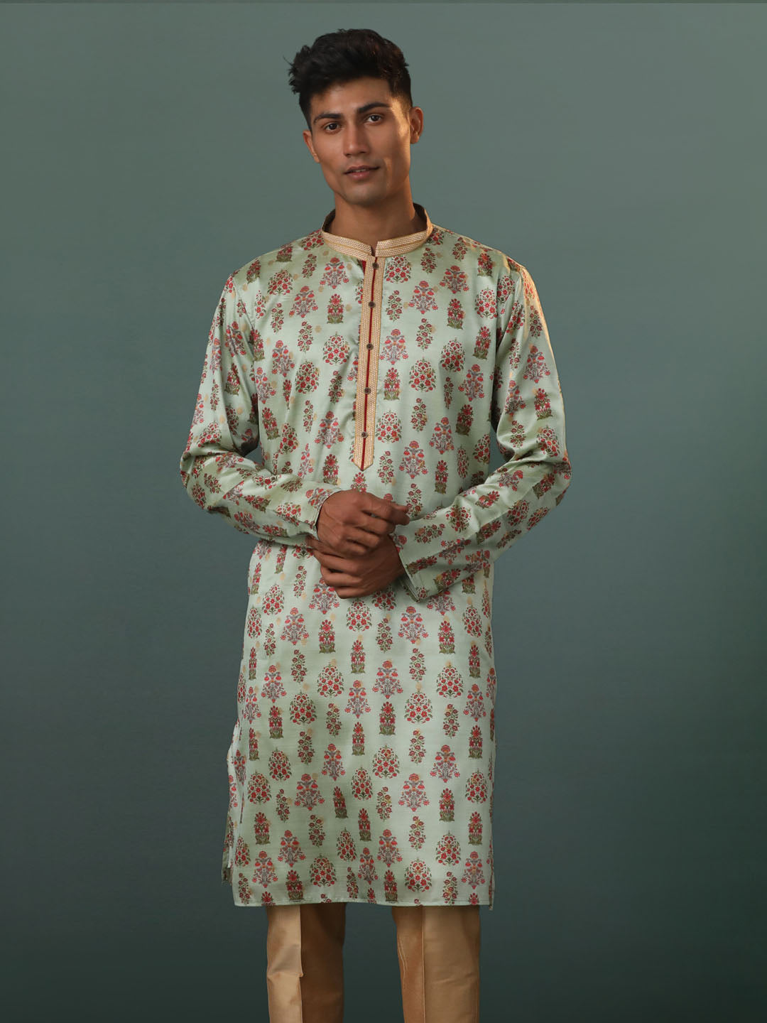 Men's Aqua Silk Blend Kurta