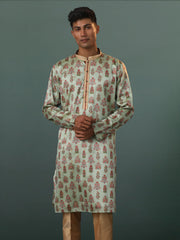 Men's Aqua Silk Blend Kurta