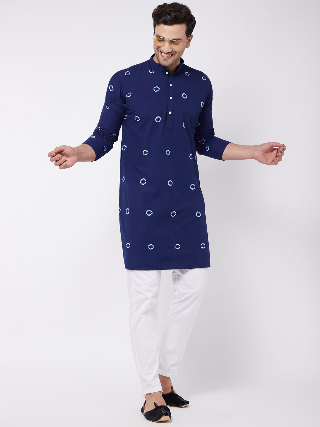 Men's Blue Pure Cotton Kurta